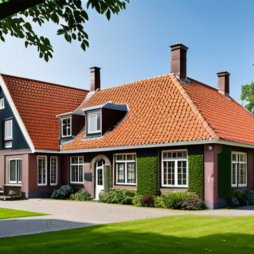 Home 19 Classic Dutch Home with Tile Roof**
"A charming Dutch house with a classic red tile roof, surrounded by a well-maintained garden, fully clothed people visible in the background, safe for work, appropriate content, professional architecture photography, perfect anatomy, correct proportions, natural pose, modest design, family-friendly, high quality."
**