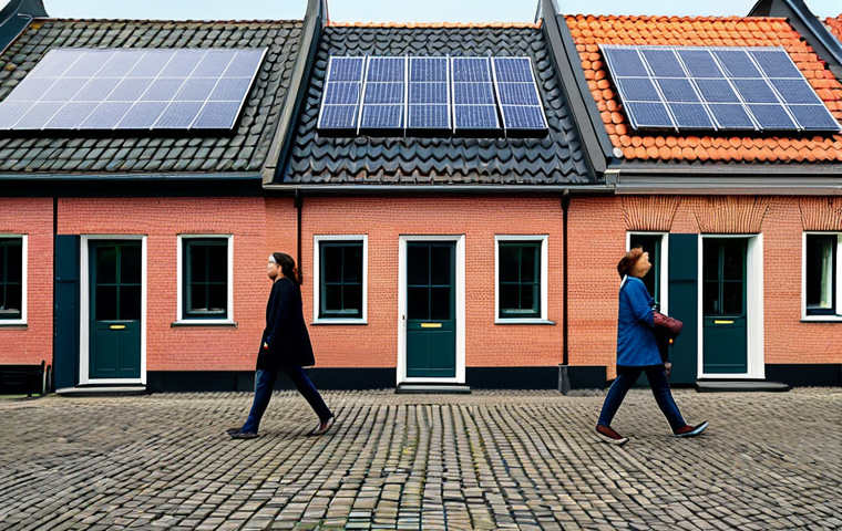 전통주택의 태양광 시스템 - Solar Panels on a Farmhouse**

"A traditional Dutch farmhouse with dark, matte solar panels subtly i...